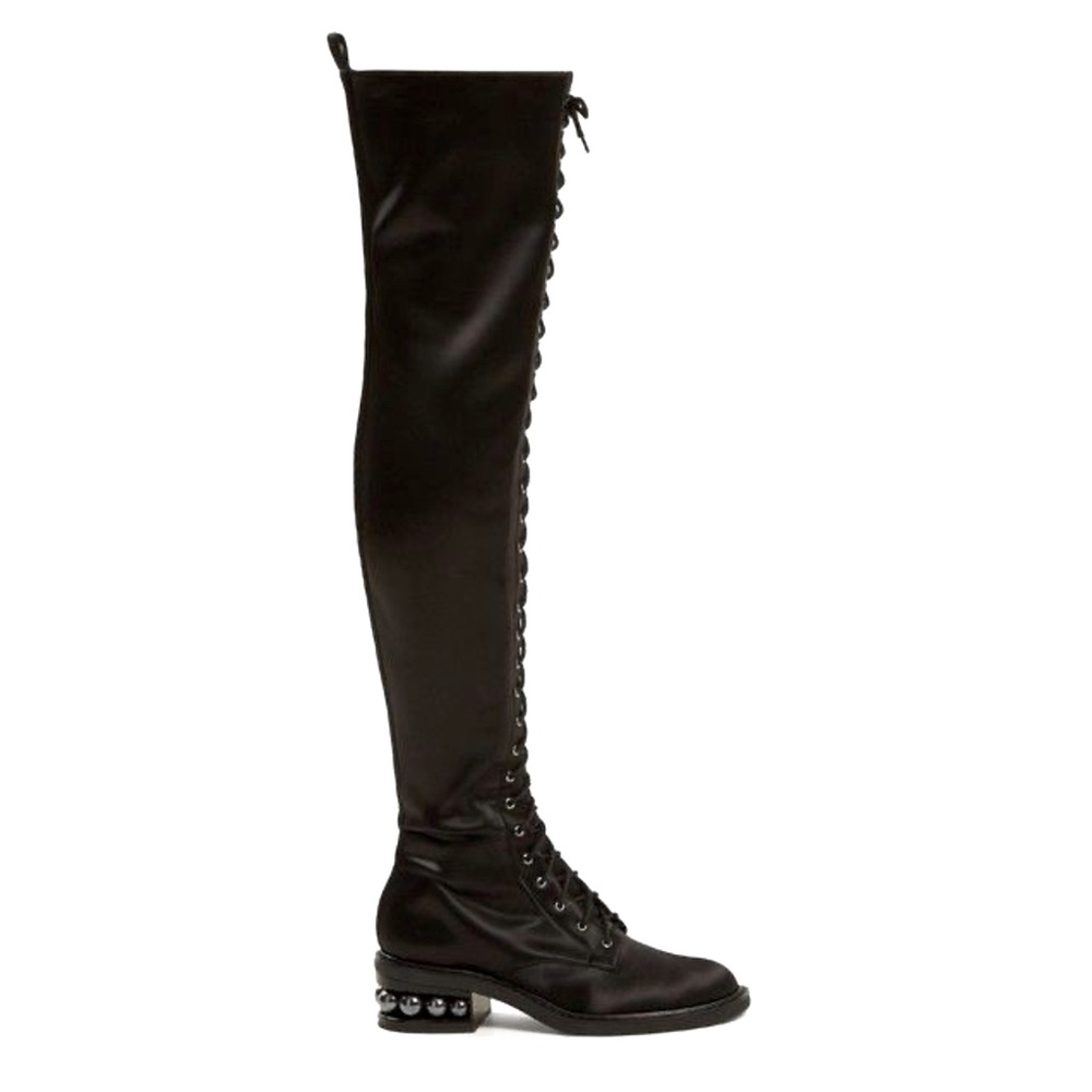 Nicholas Kirkwood Satin Thigh High Boots NEW*